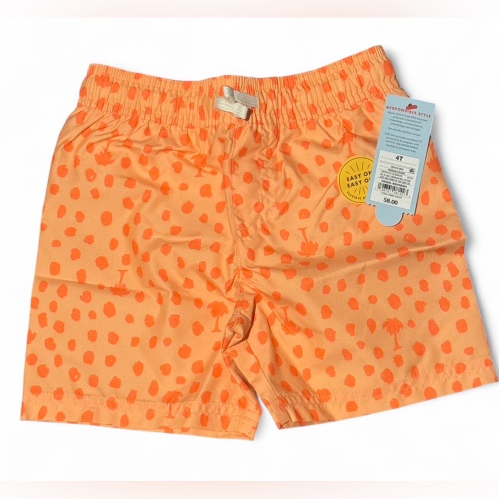 Size 3T Cat & Jack Orange Patterned Kids Shorts